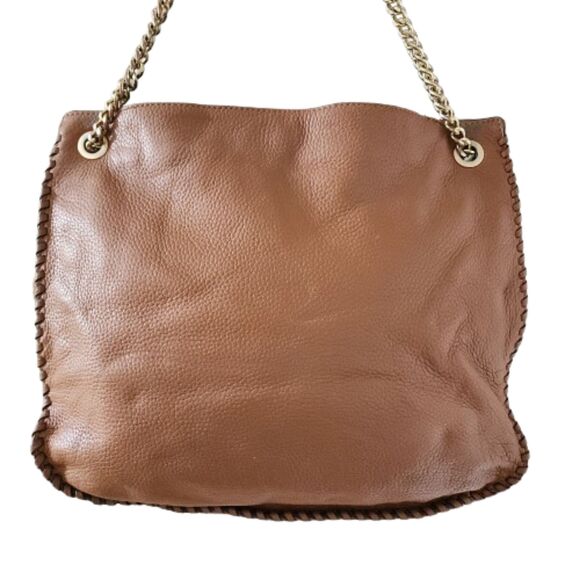 MICHAEL KORS Whipped Chelsea Leather Shoulder Bag Purse Handbag Acorn - Picture 4 of 10